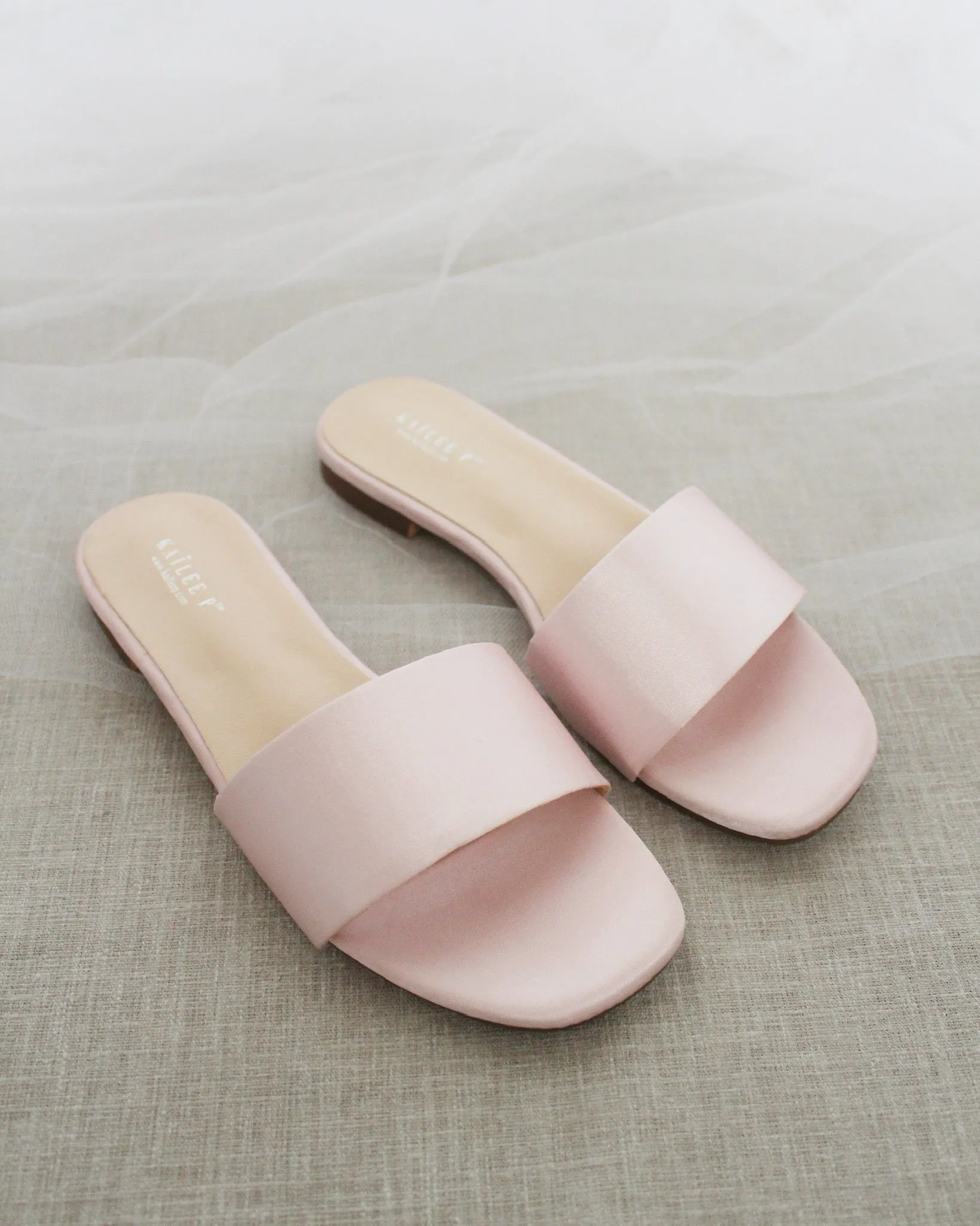 Satin Slip on Sandals