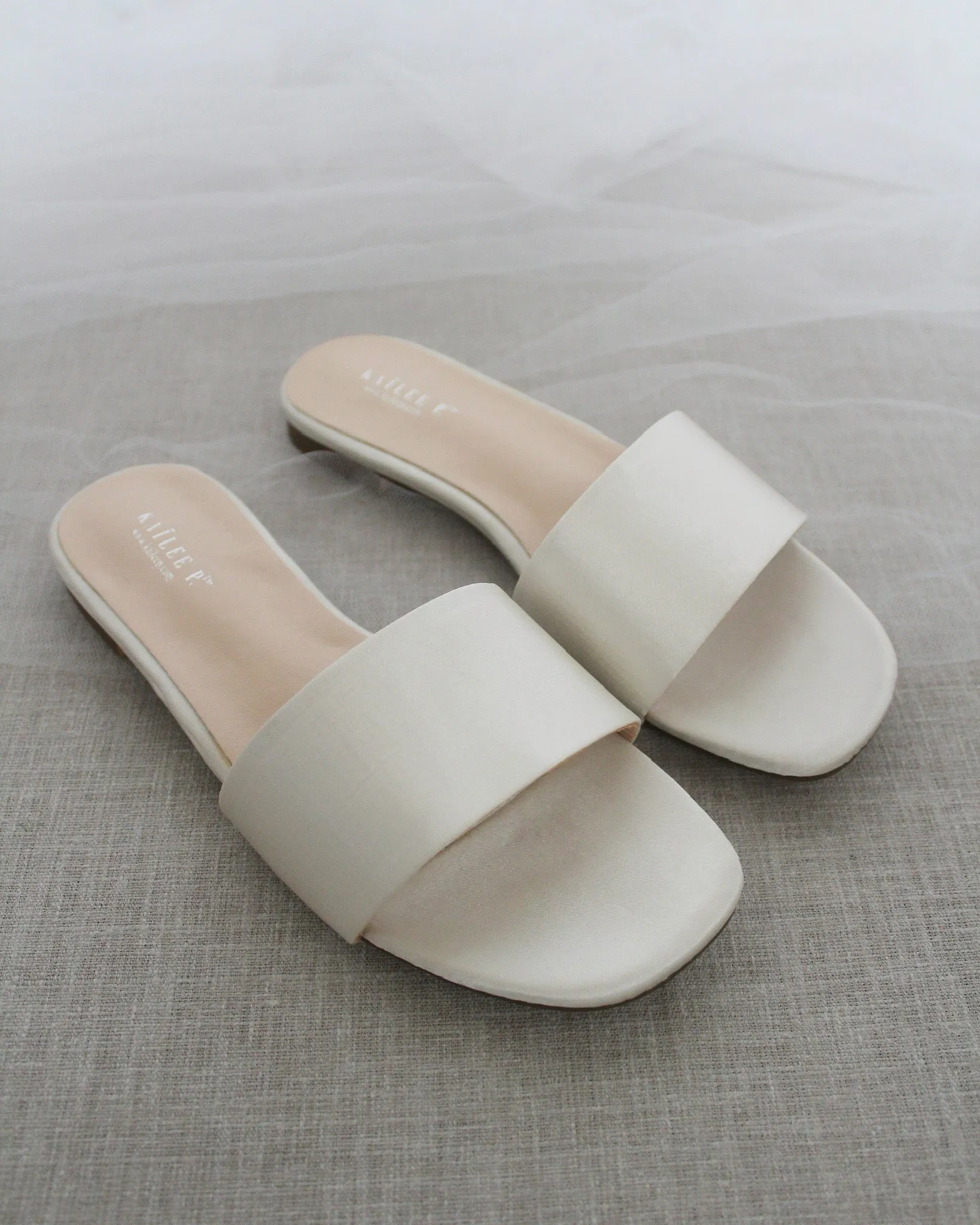 Satin Slip on Sandals