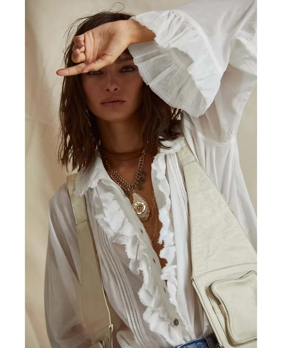 Savannah Button Down Shirt Ivory