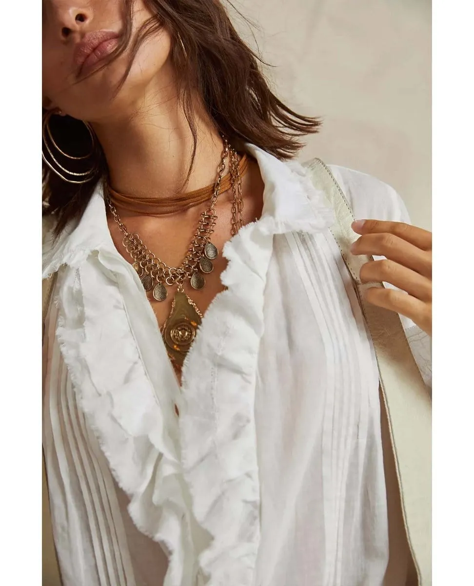 Savannah Button Down Shirt Ivory