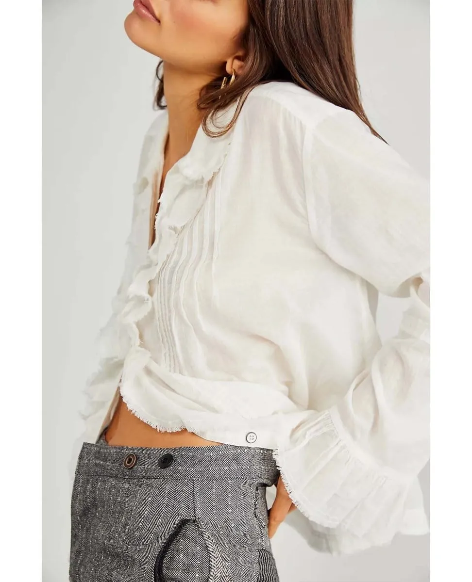 Savannah Button Down Shirt Ivory
