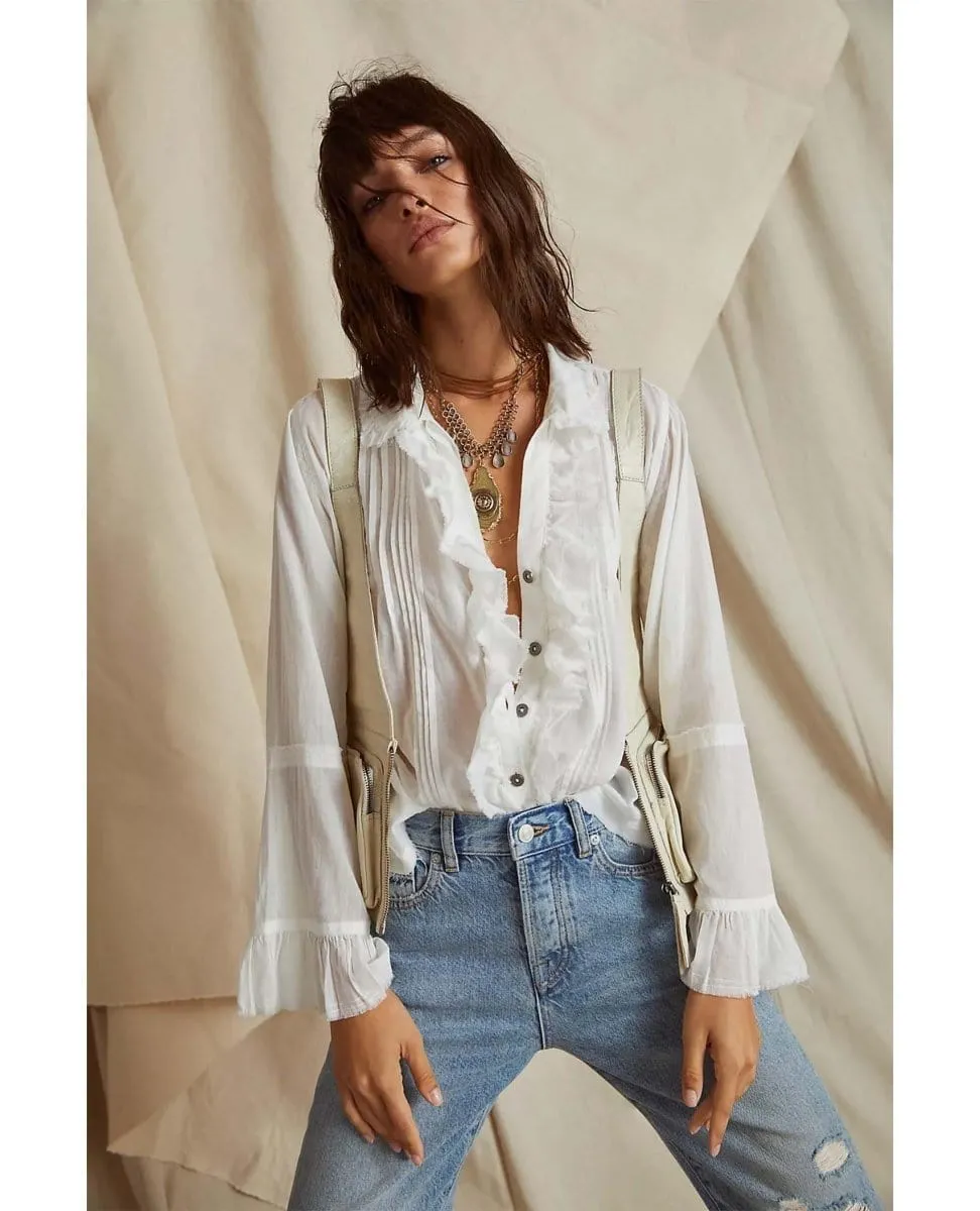 Savannah Button Down Shirt Ivory