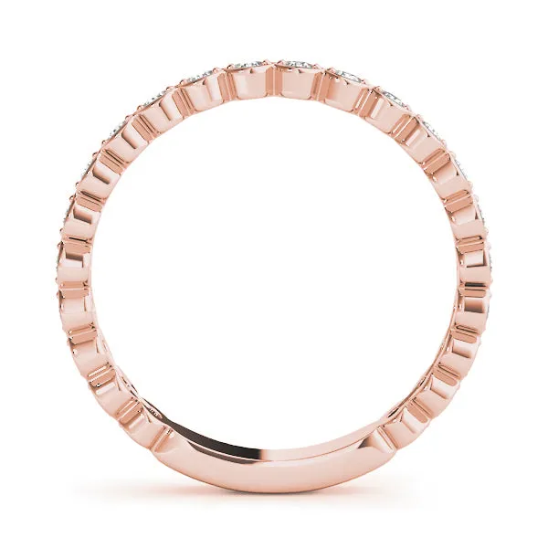 Scalloped Bezel Stackable Diamond Band
