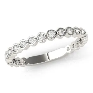 Scalloped Bezel Stackable Diamond Band