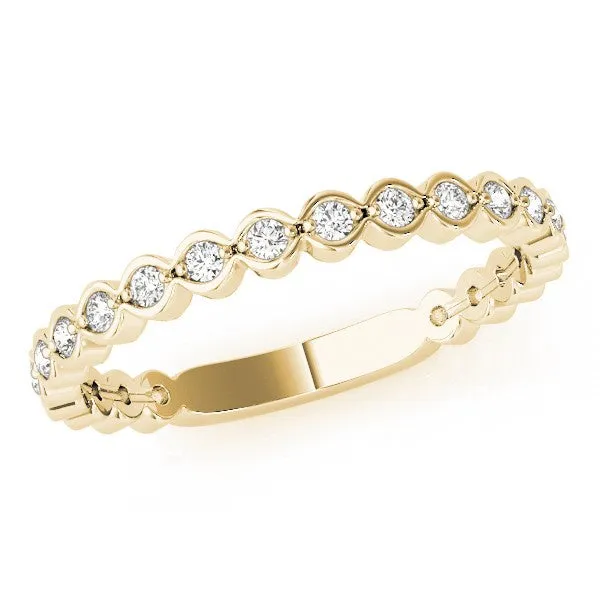 Scalloped Bezel Stackable Diamond Band