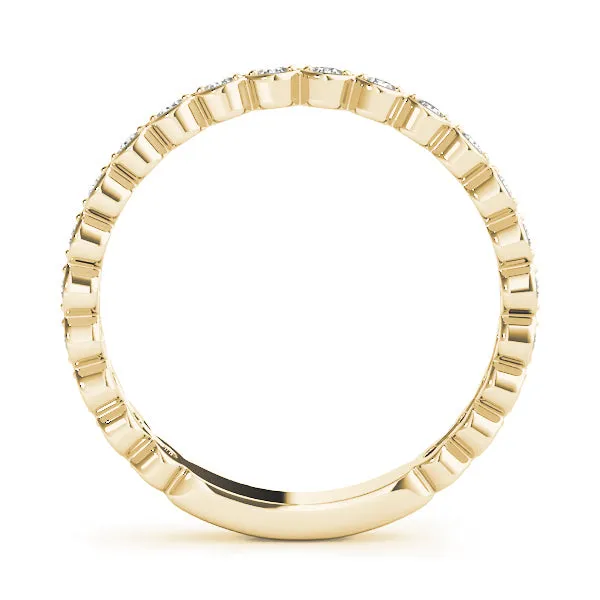 Scalloped Bezel Stackable Diamond Band
