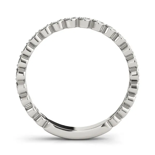 Scalloped Bezel Stackable Diamond Band