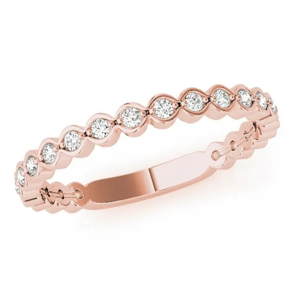 Scalloped Bezel Stackable Diamond Band