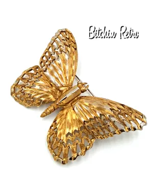 Schrager Vintage Butterfly Brooch with Amazing Details Circa 1960's