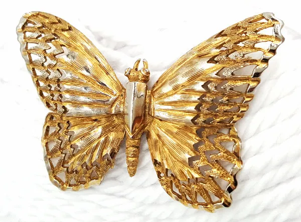 Schrager Vintage Butterfly Brooch with Amazing Details Circa 1960's