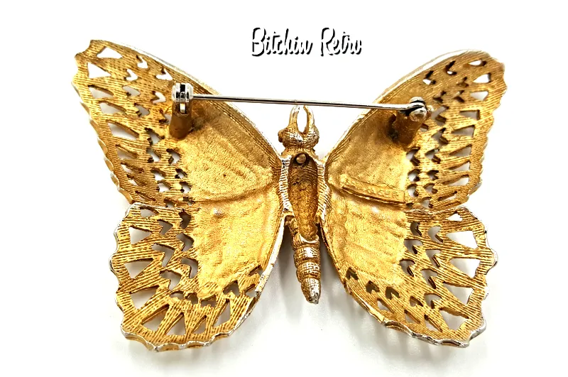 Schrager Vintage Butterfly Brooch with Amazing Details Circa 1960's