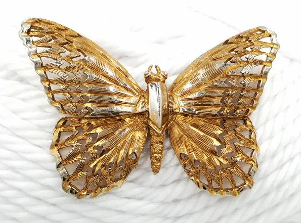 Schrager Vintage Butterfly Brooch with Amazing Details Circa 1960's
