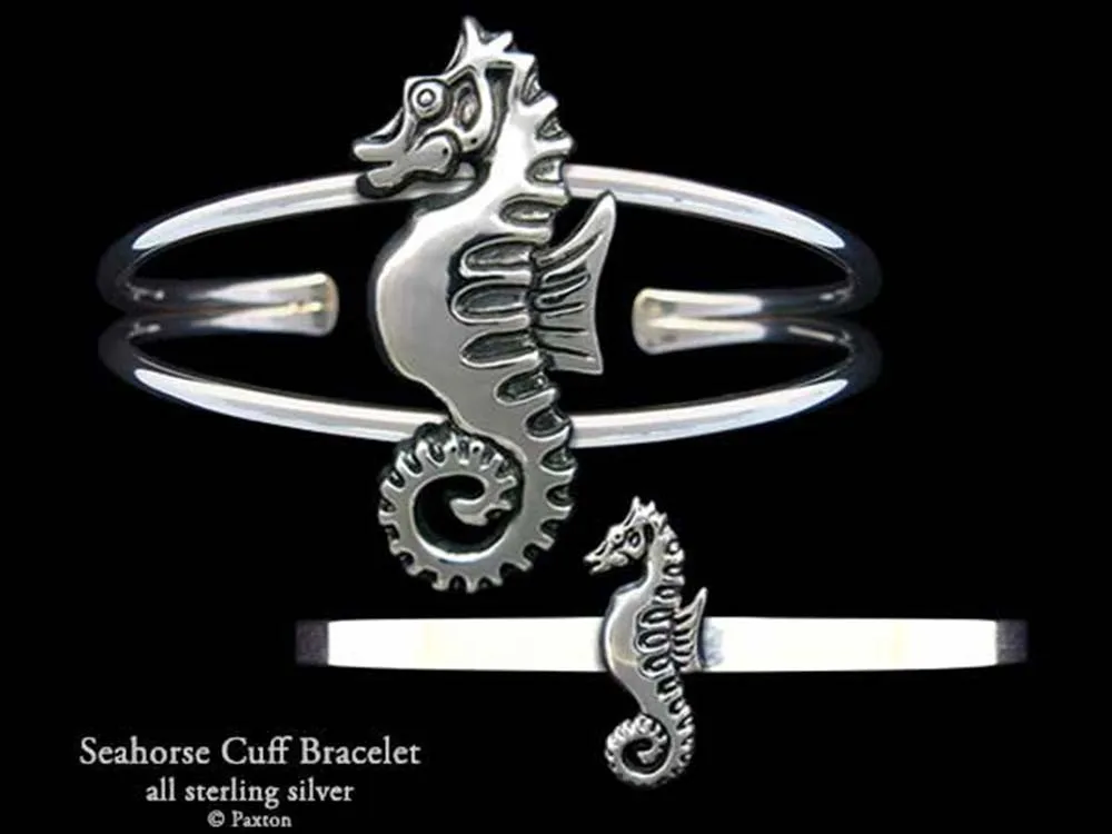 Seahorse Cuff Bracelet Sterling Silver
