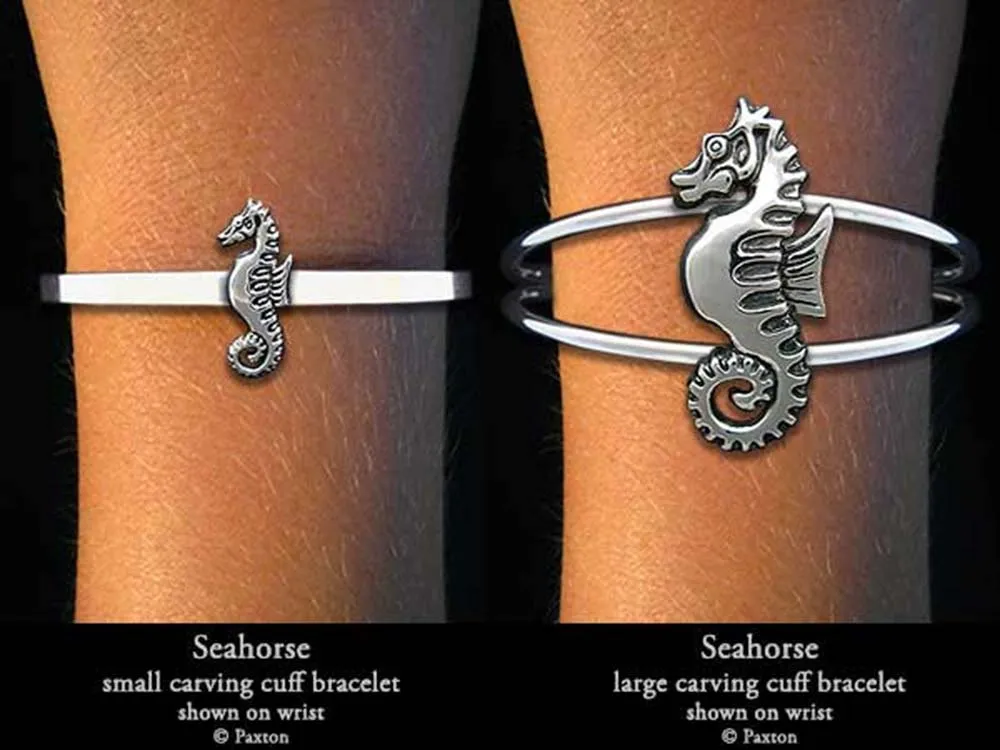 Seahorse Cuff Bracelet Sterling Silver