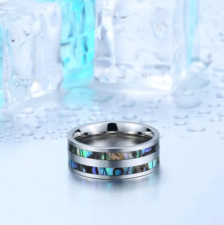 Seashell Ring | Stainless Steel Ring | Mens Wedding Ring | Stainless Steel Rings | Womens Wedding Band | Wedding Band | Wedding Ring | 8mm