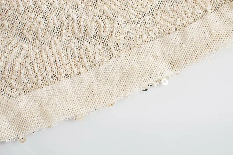 Sequins V-neck Pleated Elastic Waist Mini Dresses