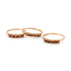 Set of 3 Stacking Rings Vintage Goldstone 10k Yellow Gold Estate Fine Jewelry