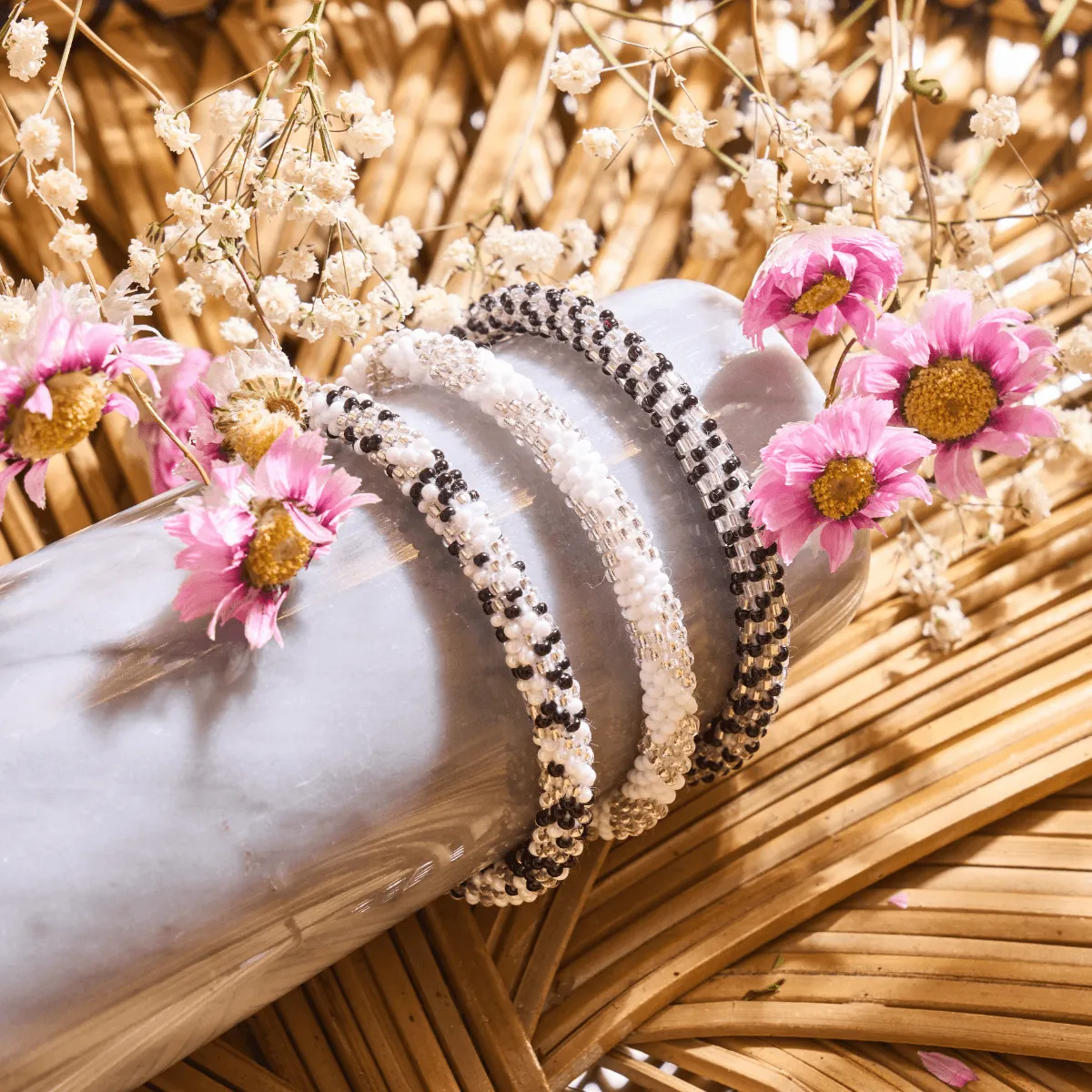 Shimmering Salt Flats | Himalayan Glass Bead Bracelet