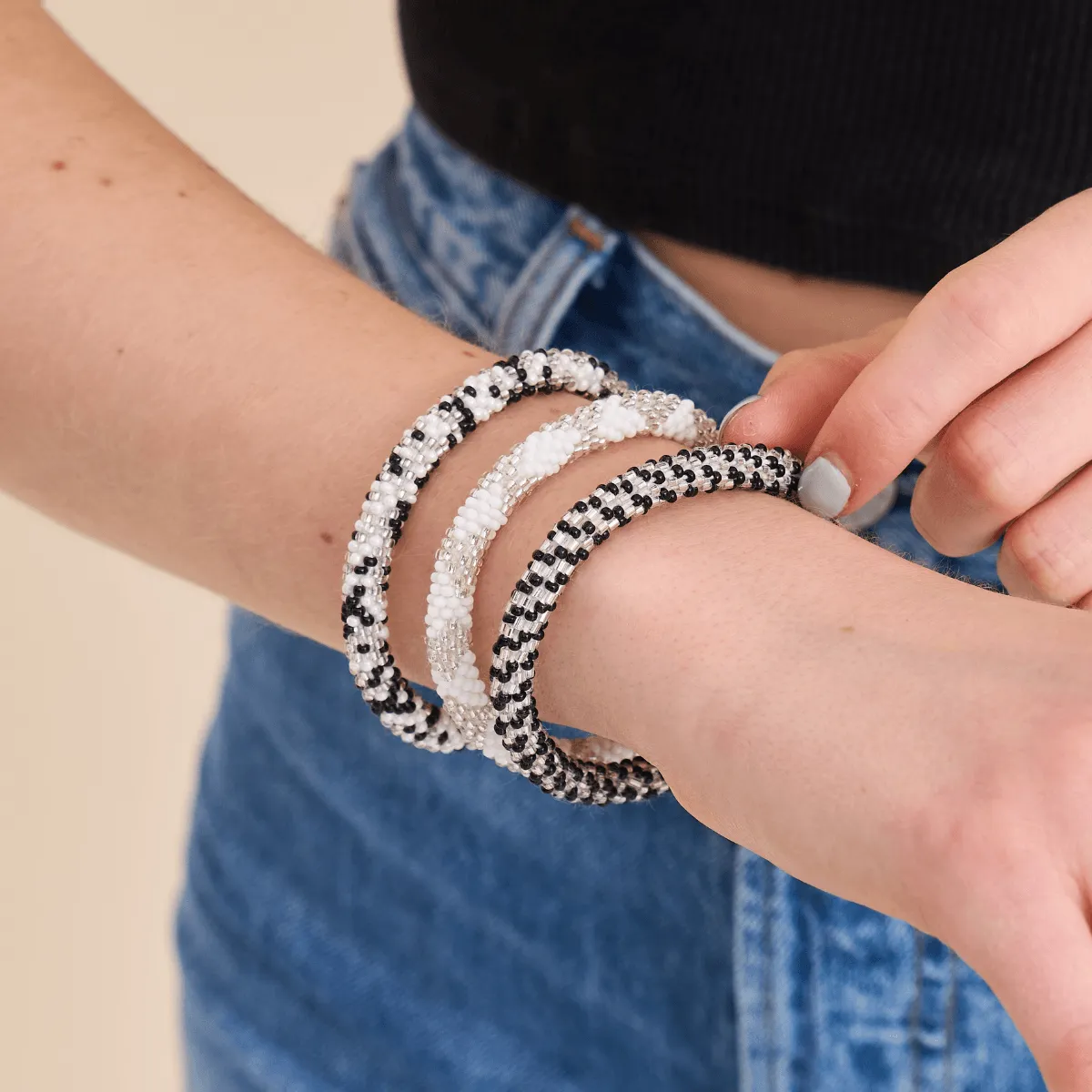 Shimmering Salt Flats | Himalayan Glass Bead Bracelet