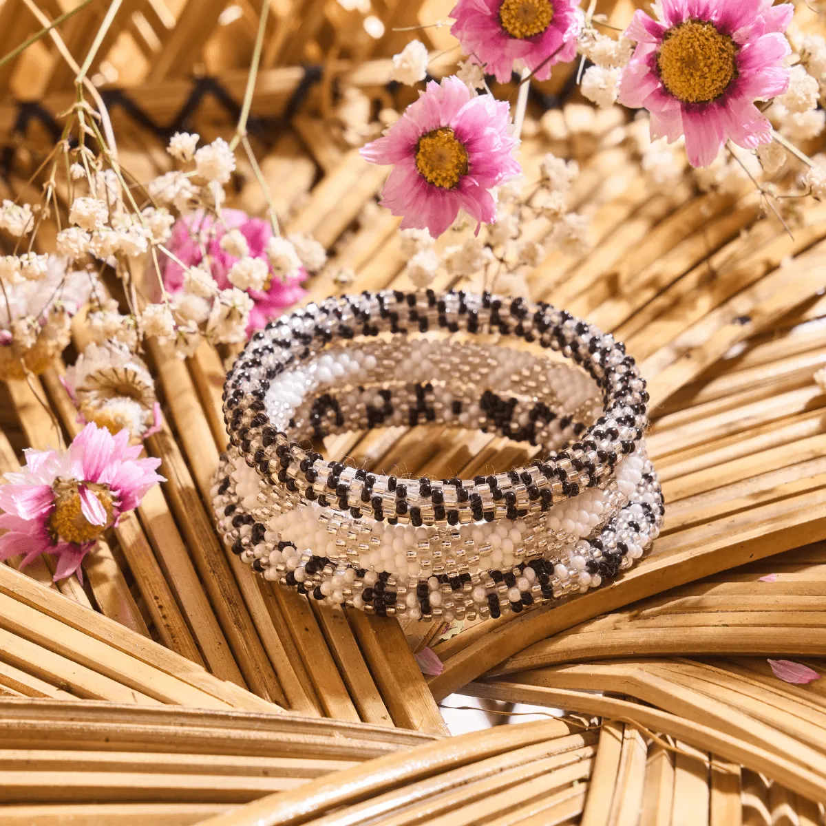 Shimmering Salt Flats | Himalayan Glass Bead Bracelet