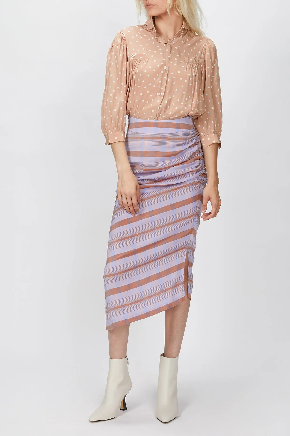 SHIRRED POCKET BLOUSE