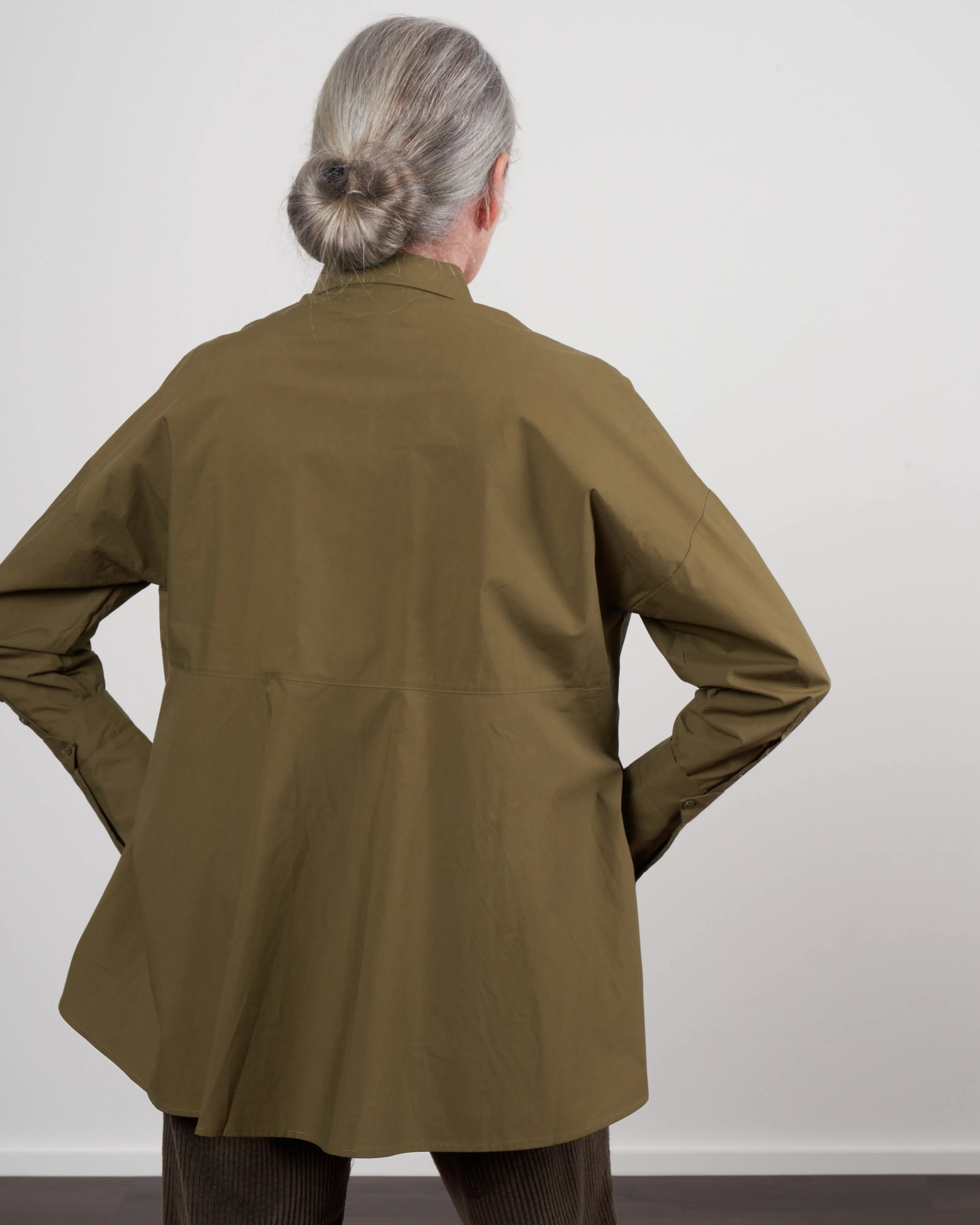 shirt with scarf - khaki