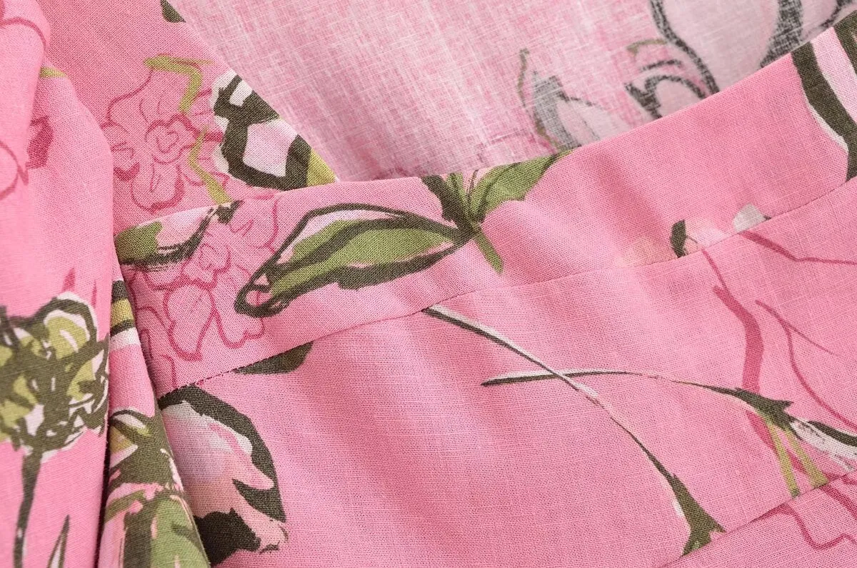 Short Sleeve Floral Print Square Collar Blouse