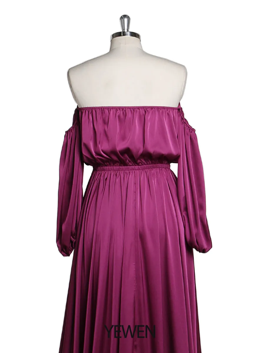 Shoulderless Maternity Evening Dress Long Pregnant Women Fancy Pregnancy Elegence Maxi Gown Photo Shoot Dresses YD211103