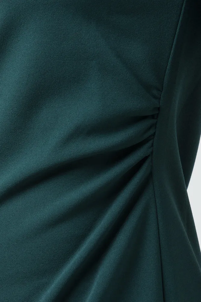 Side Ruched Bodycon Dress Green