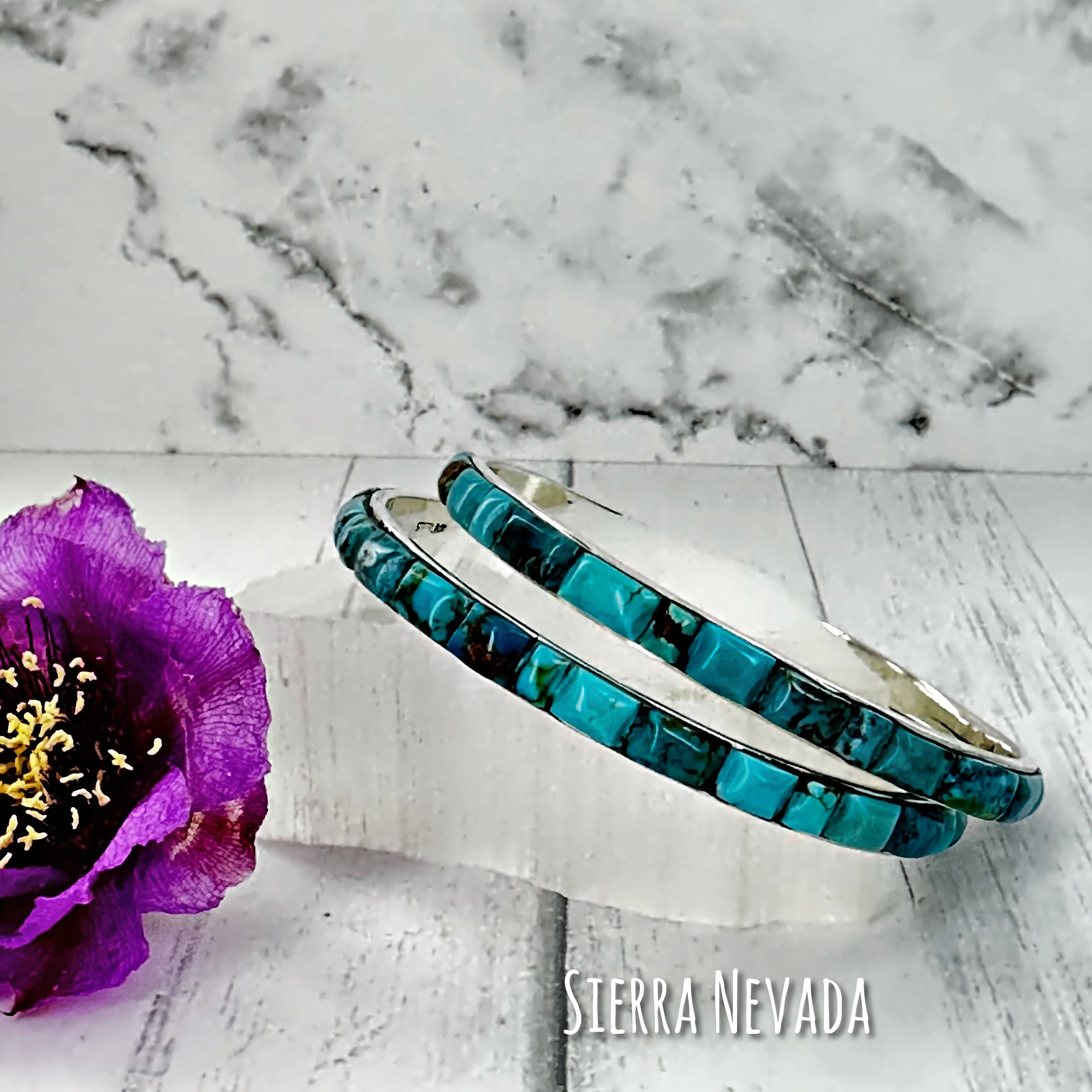 Sierra Nevada Turquoise Bangle Bracelet 2.5"