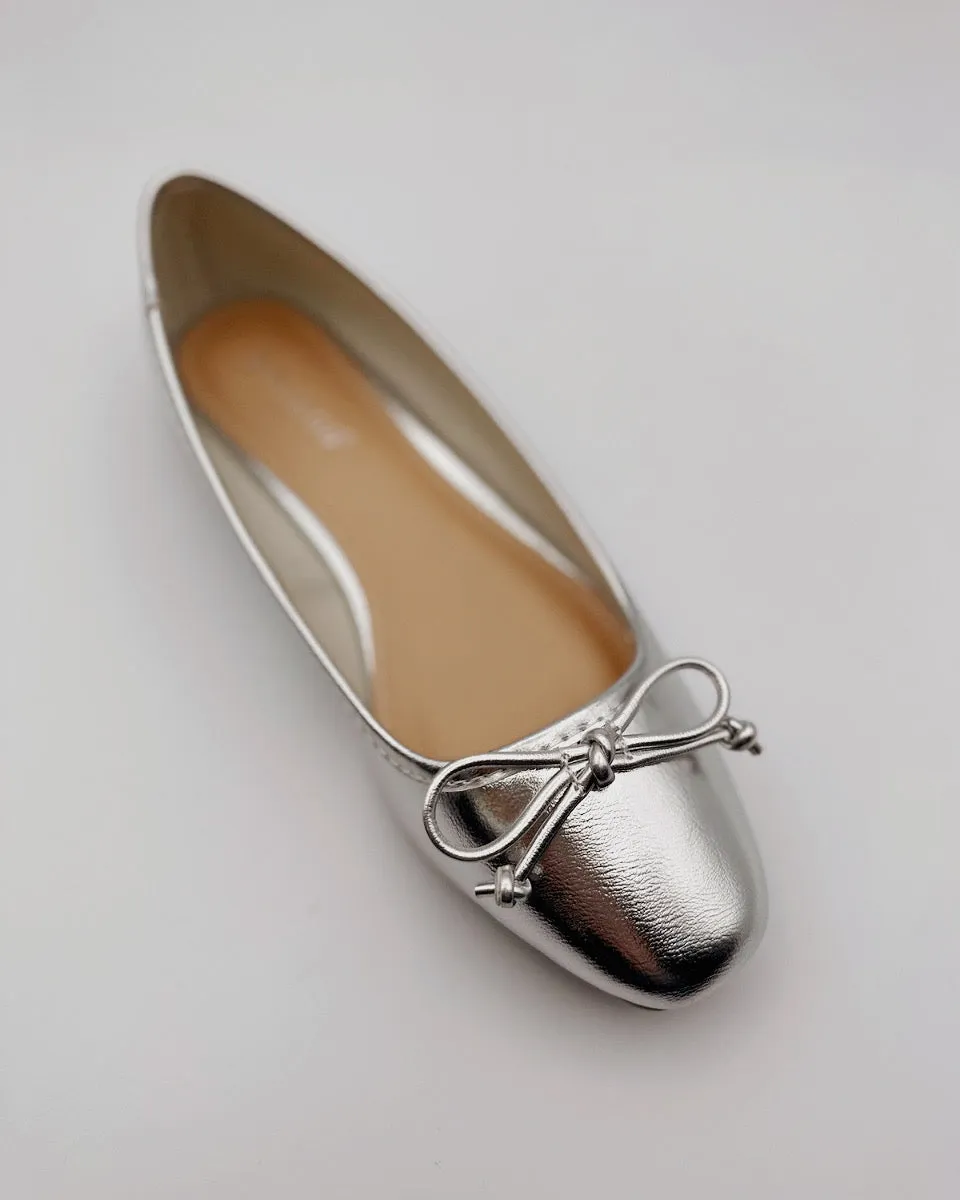 Silver Ballet Flats - size 5.5