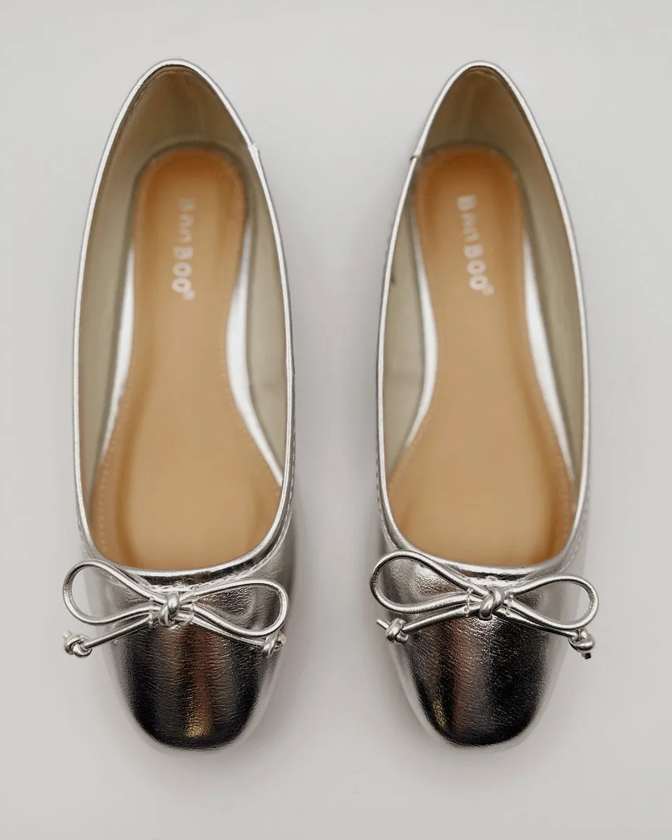 Silver Ballet Flats - size 5.5