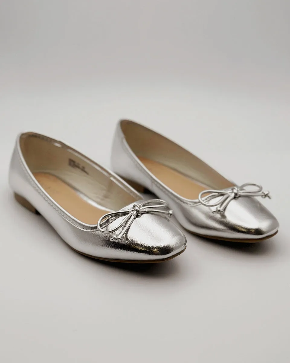 Silver Ballet Flats - size 5.5
