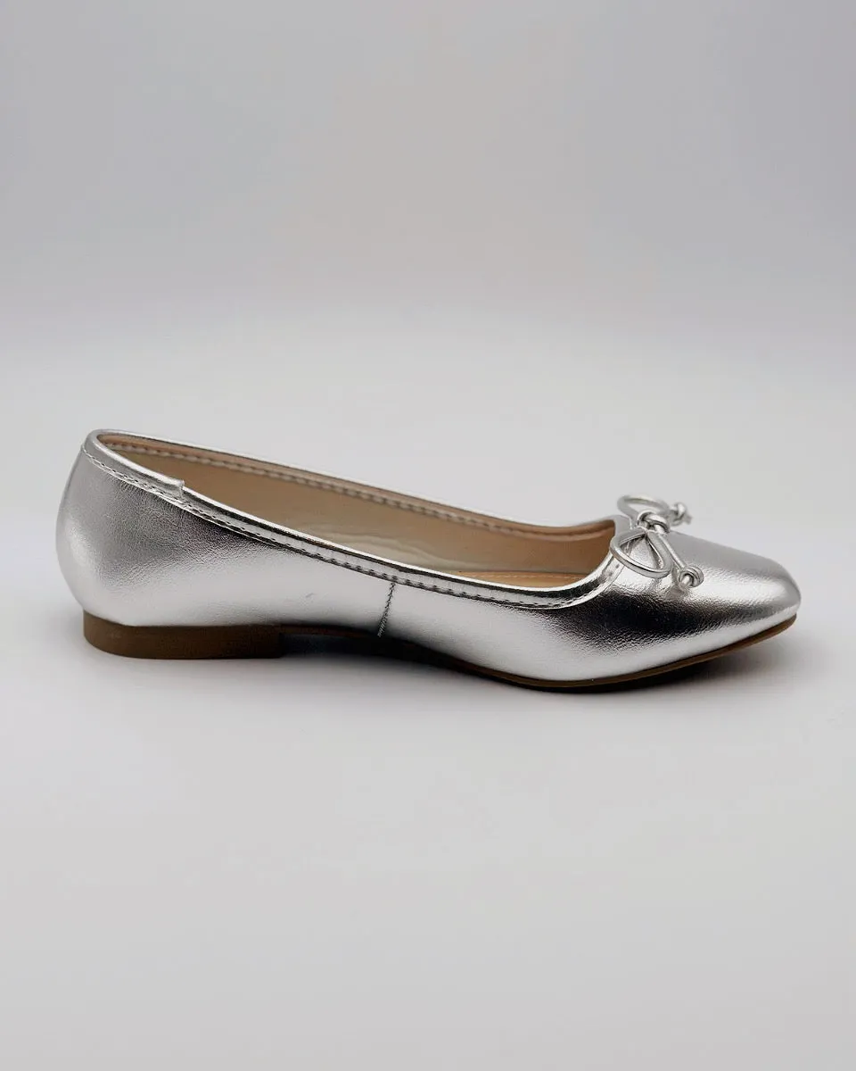 Silver Ballet Flats - size 5.5