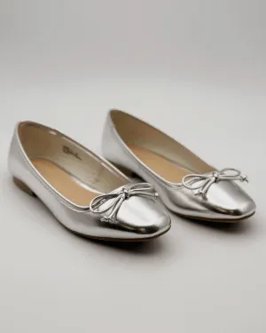 Silver Ballet Flats - size 5.5