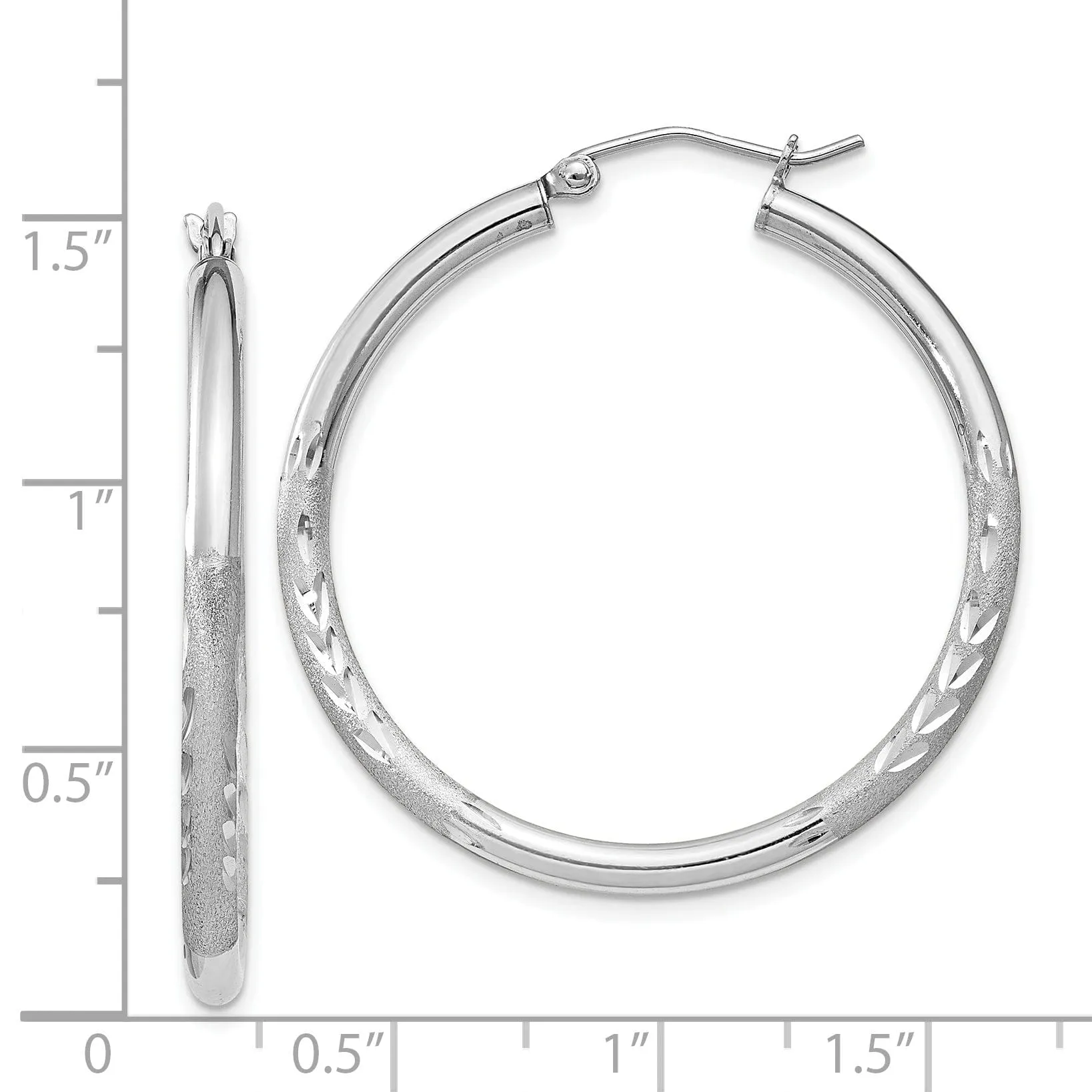 Silver D.C Round Hoop with Hinged Earrings