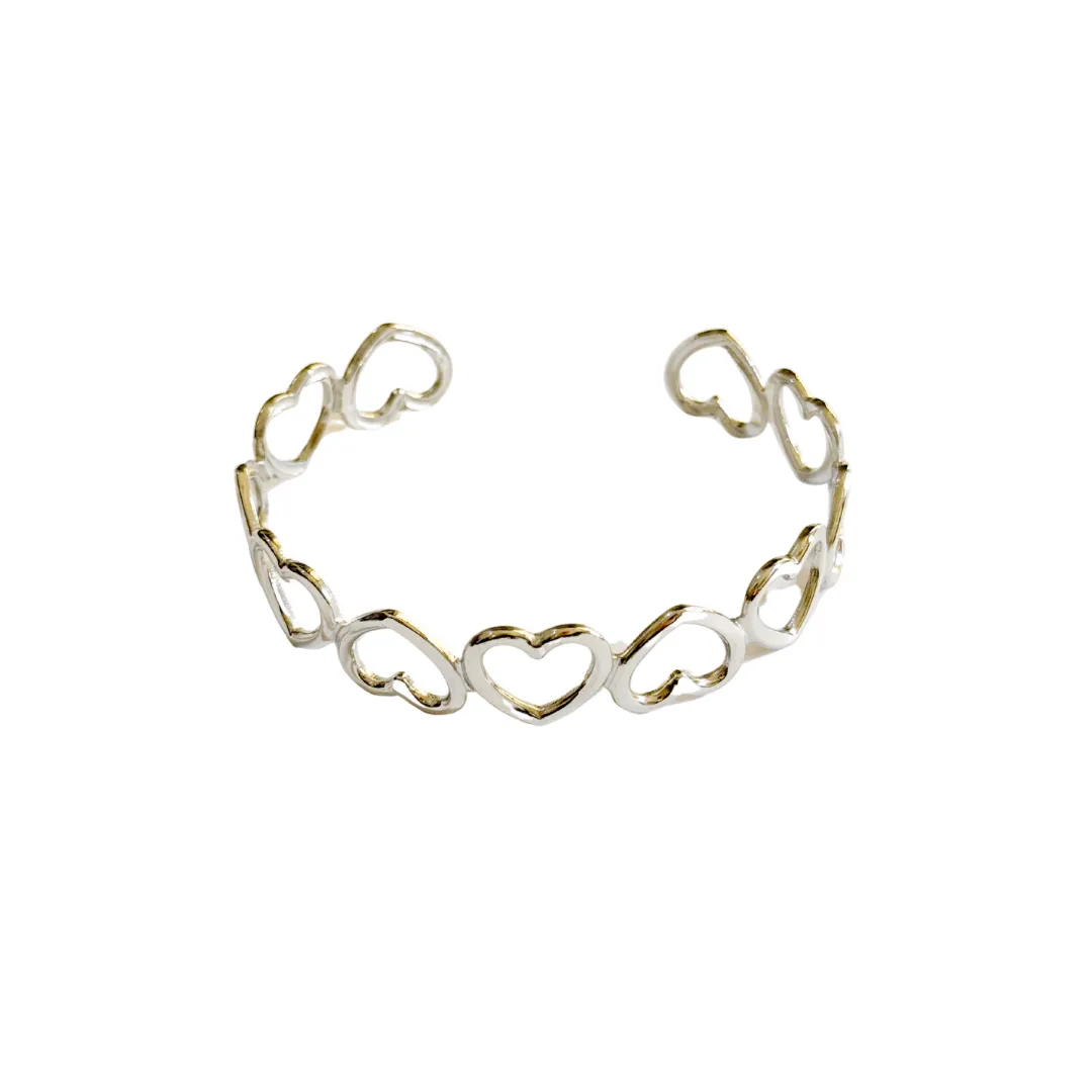 Silver Hearts Cuff