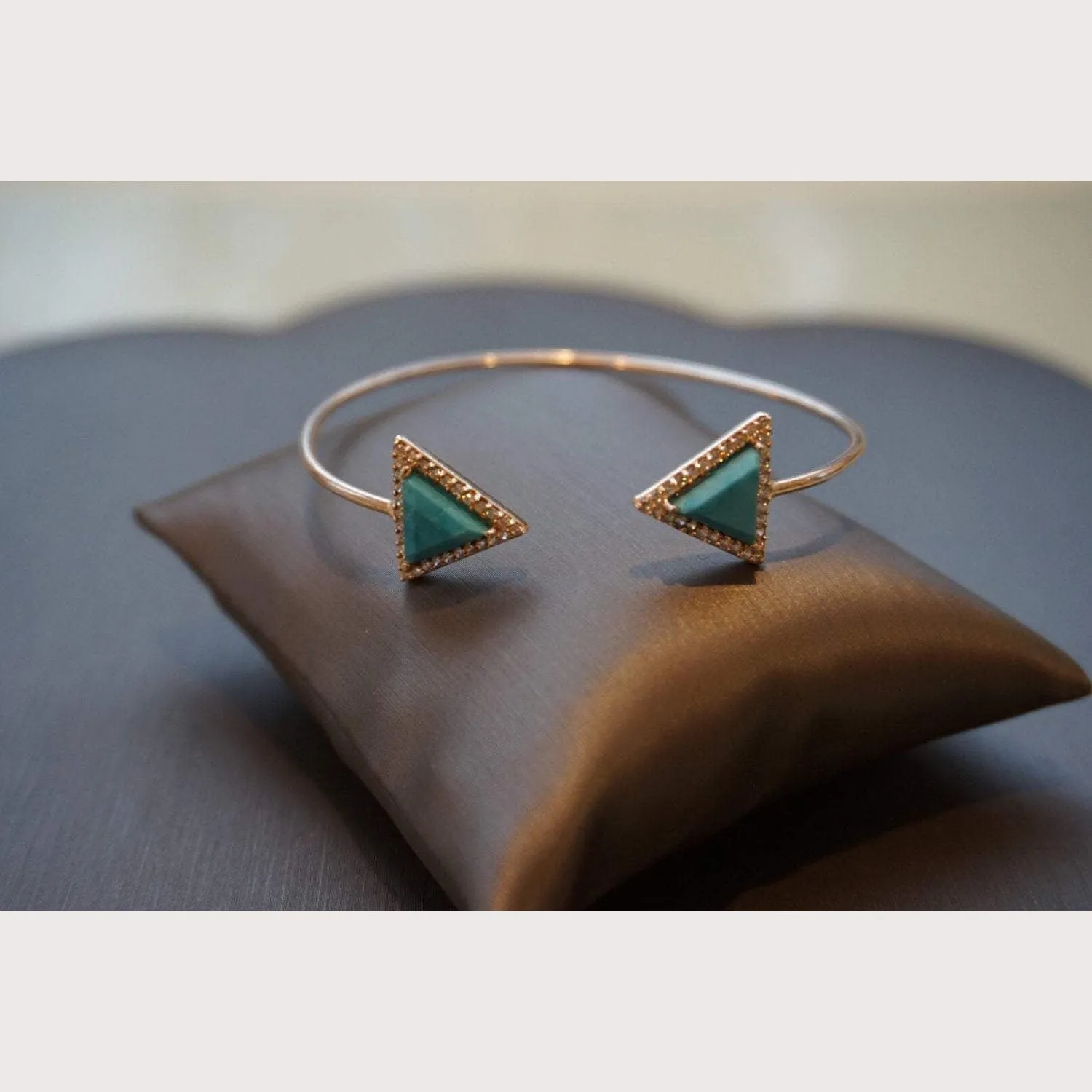 Silver Mykonos Turquoise Stone Cuff