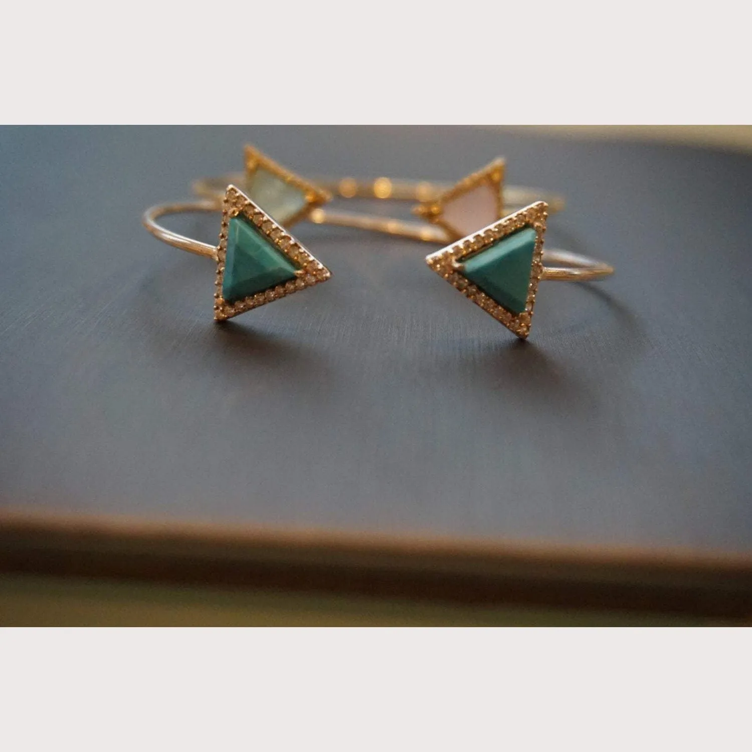 Silver Mykonos Turquoise Stone Cuff