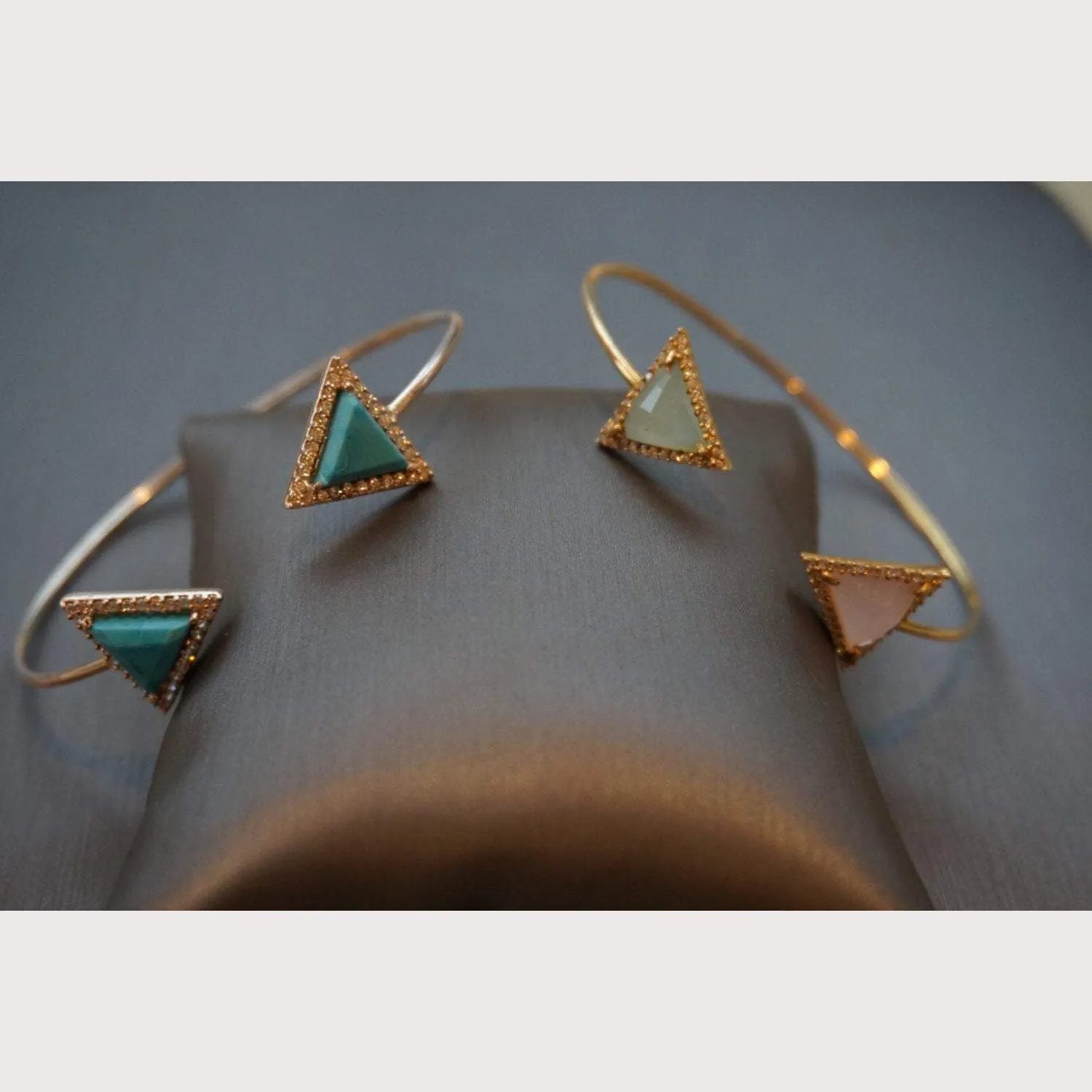 Silver Mykonos Turquoise Stone Cuff