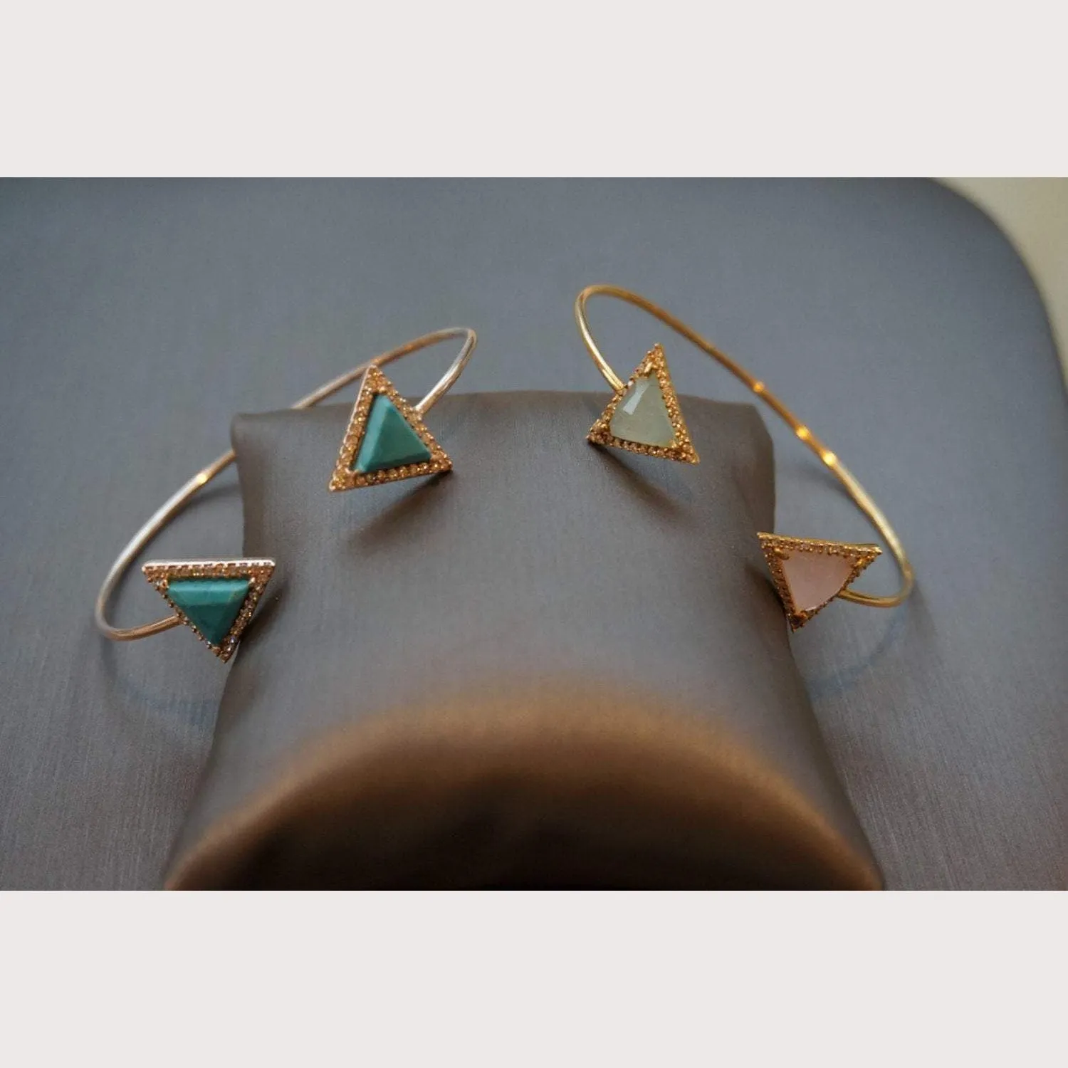 Silver Mykonos Turquoise Stone Cuff