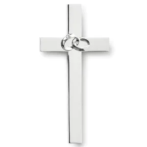 Silver Rings Wedding Anniversary Wall Cross 4 3/4"
