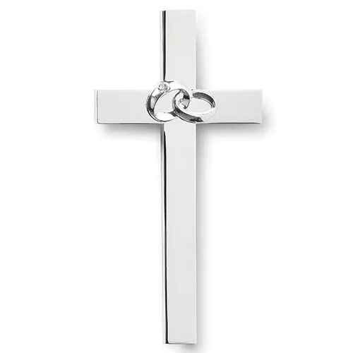 Silver Rings Wedding Anniversary Wall Cross 4 3/4"