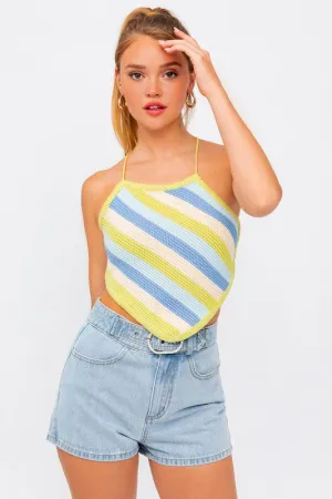 Sleeveless Knit Cropped Top