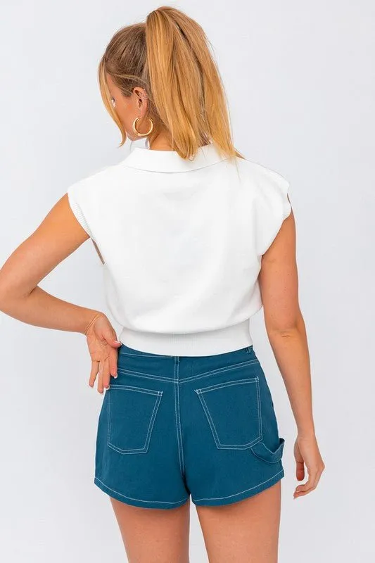 SLEEVELESS POWER SHOULDER KNIT TOP (2)