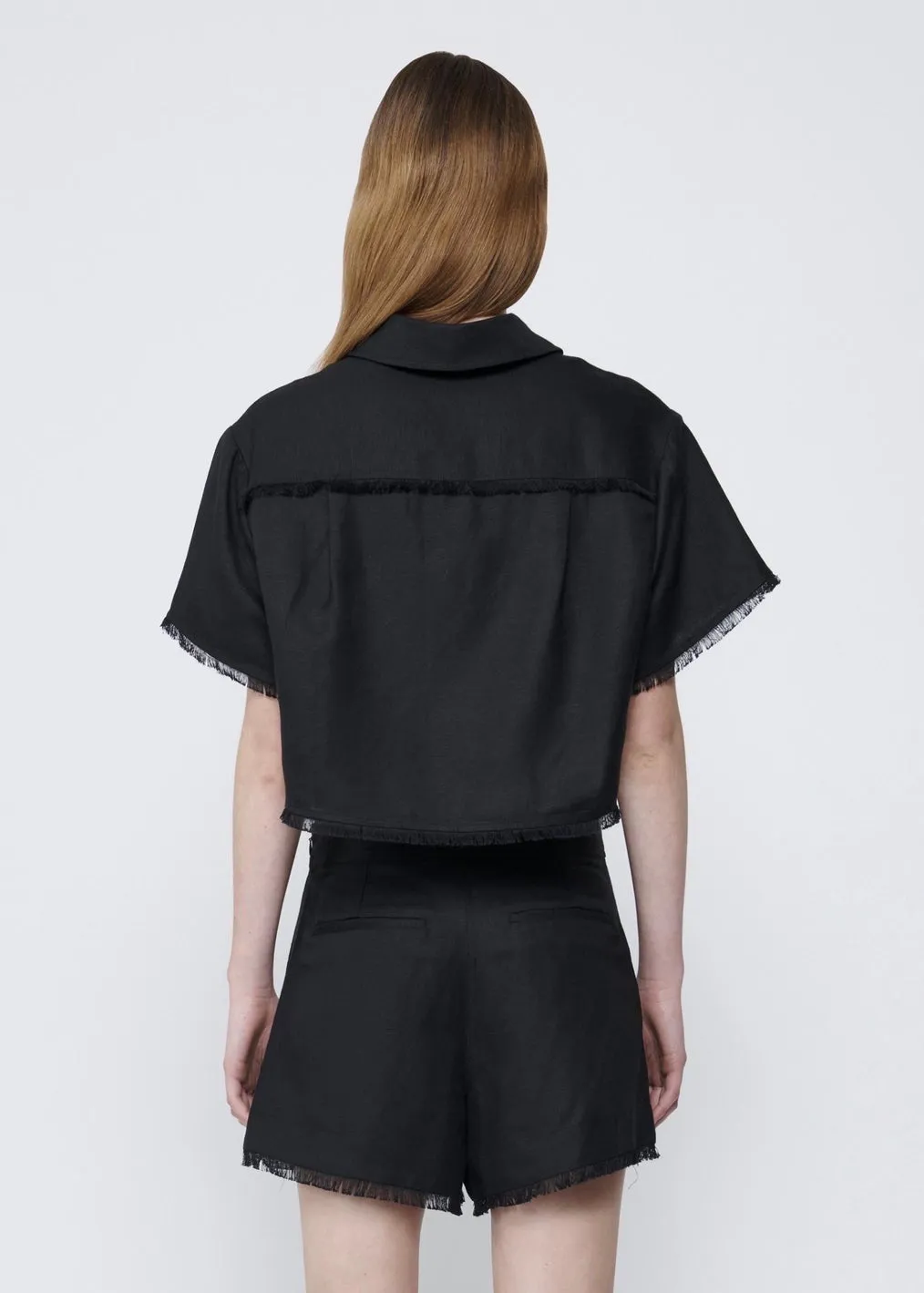 Solange Cropped Shirt (Black)