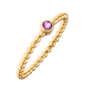 Sole du Soleil Women's 18K Yellow Gold Plated Pink CZ Simulated Diamond Stackable Fashion Ring Size 8