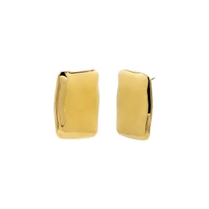 Solid Large Rectangle Button Stud Earring