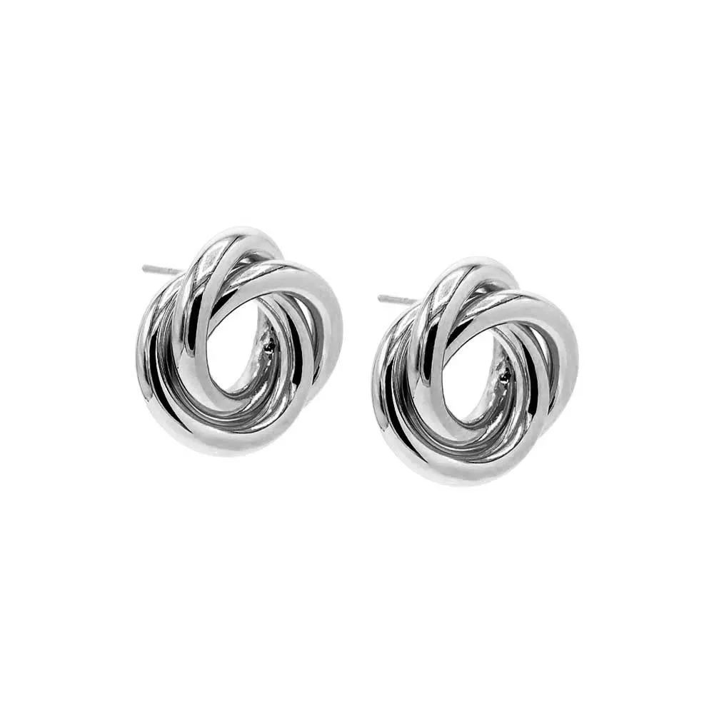 Solid Triple Stranded Knot Stud Earring
