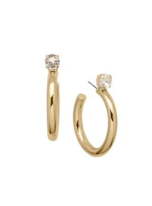 Sorrelli Keeley Studded Hoop Earrings - Crystal